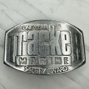 Vintage Tracker Marine Safety Award Belt Buckle 4" Industrial ✨